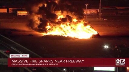 Active fire burning near I-10 and 19th Ave