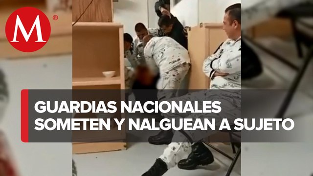 Dan a conocer video de la Guardia Nacional donde 5 elementos golpen en los glúteos a una persona