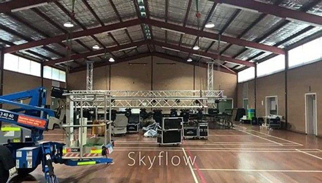 Preparations at High Street Hall for Mamma Mia! the musical