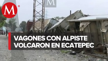 En Ecatepec se descarriló un tren que cargaba alpiste