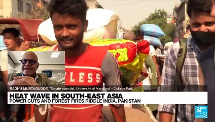 Heat wave in South-East Asia, power cuts and forest fires in India