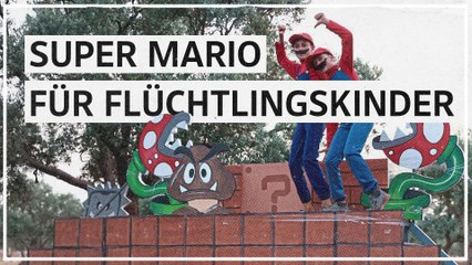 Kinder spielen in Super-Mario-Camp in Syrien