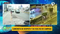 Surco: Camioneta choca y da vueltas de campana en la avenida Javier Prado