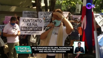 Mga supporter ni De Lima,nagprotesta sa harap ng DOJ para ipanawagan ang paglaya ng senadora | SONA