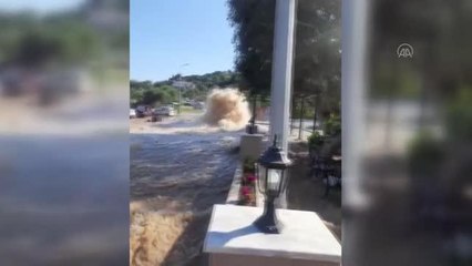 Bodrum'da içme suyu isale hattı patladı