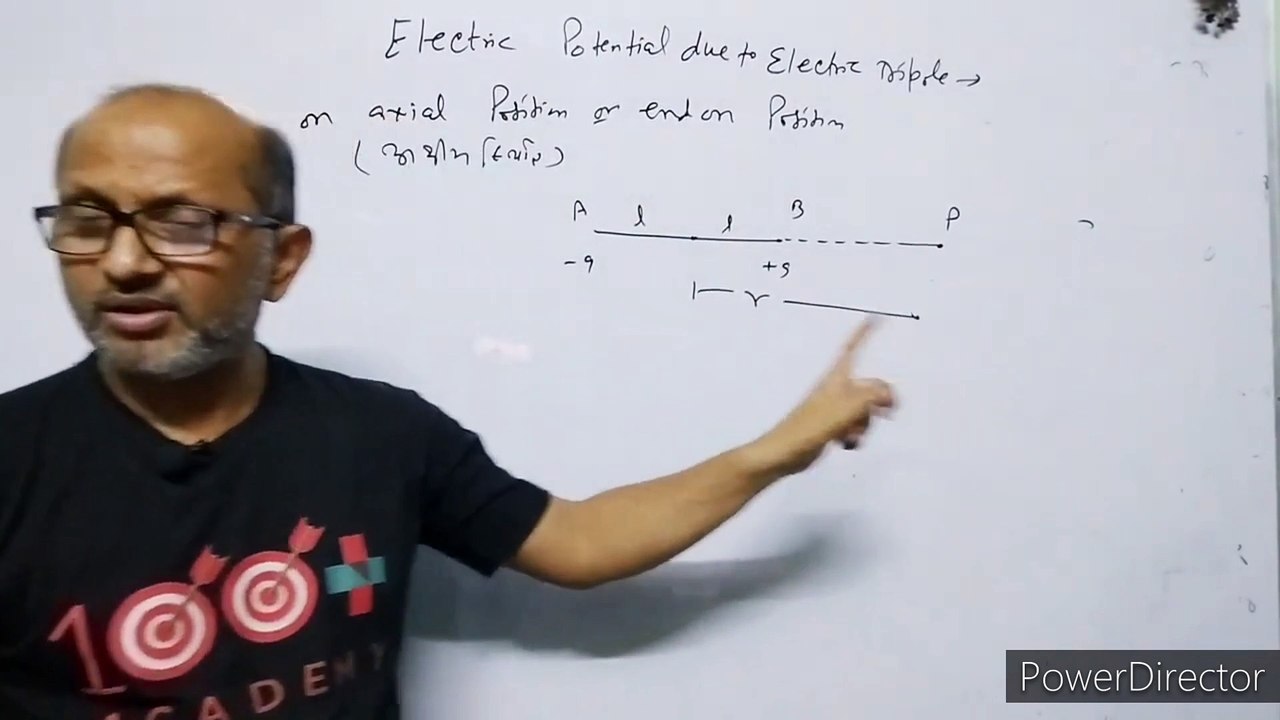 XII-Physics:(2.2)Electric Potential due to Electric Dipole in axial position..By- A. Prakash.