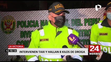 Intervienen taxi y hallan 8 kilos de droga camuflada en sacos de papa seca