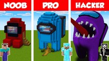 Minecraft NOOB vs PRO vs HACKER_ AMONG US HOUSE BUILD CHALLENGE in Minecraft _ Animation