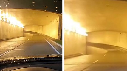 Un énorme trou dans un tunnel