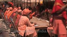 Shahi Bhandara for Hindu saints at Juna Akhada during Maha Shivratri