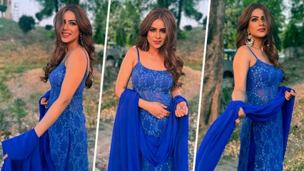 ब्लू कलर पंजाबी सूट पहन निया शर्मा ने शेयर की अपनी ग्लैमरस तस्वीर