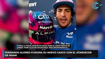 FERNANDO ALONSO FUSIONA SU NUEVO CASCO CON EL ATARDECER DE MIAMI