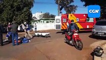 Motociclista fica ferido após acidente na Rua Presidente Bernardes, em Cascavel