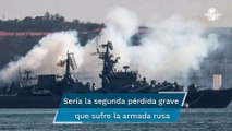 Atribuyen incendio de fragata rusa en el Mar Negro a misil lanzado por Ucrania