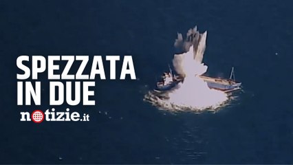 Usa, nave spezzata in due dopo il bombardamento: il video dell’esercitazione dell’aeronautica