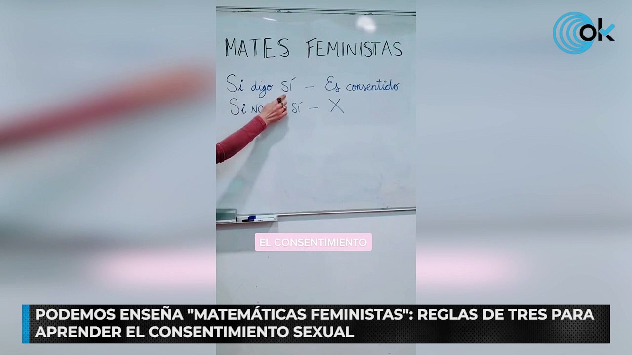 Podemos enseña "matemáticas feministas": reglas de tres para aprender el consentimiento sexual