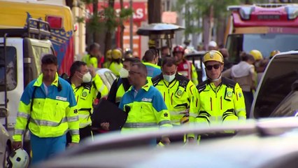 Скачать видео: Registrados al menos 19 heridos en la explosión del distrito de Salamanca de Madrid