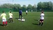 Portsmouth manager Danny Cowley leads training session for Meon Junior School football team ahead of Utilita Kids Cup final at Wembley
