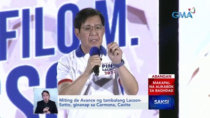 Miting de Avance ng tambalang Lacson-Sotto, ginanap sa Carmona, Cavite | Saksi