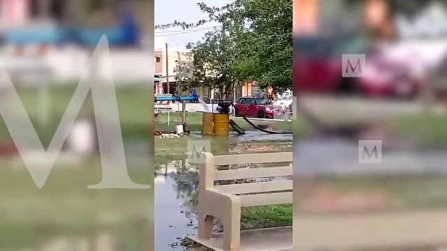 Captan desperdicio de agua en parque de San Nicolás