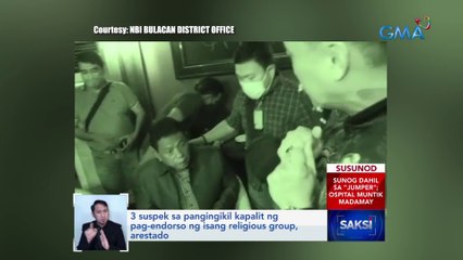 3 suspek sa pangingikil kapalit ng pag-endorso ng isang religious group, arestado | Saksi