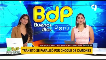 Accidente múltiple: conductores salieron ilesos tras choque cuádruple de camiones en Evitamiento
