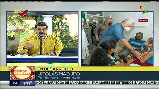 Presidente Nicolás Maduro manifista el apoyo de Venezuela al pueblo cubano