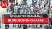 Migrantes bloquean libramiento norte en Tuxtla Gutiérrez, Chiapas