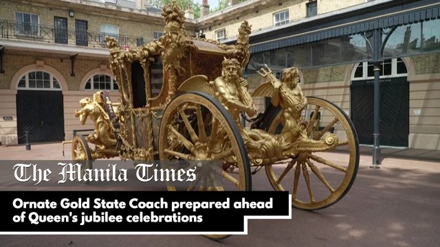 Ornate Gold State Coach prepared ahead of Queen's jubilee celebrations