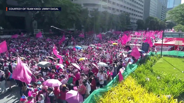 Drone shot of Leni-Kiko tandem miting de avance as of 3:30 pm