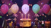Happy Birthday Greetings Video  with animated magical cake celebration in 4K