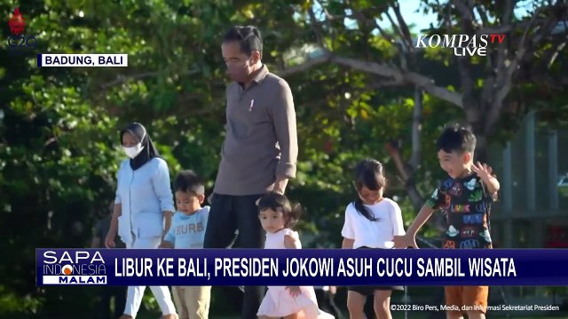 Keseruan Jokowi Bersama Ibu Negara Nikmati Keindahan Pantai Nusa Dua Bali Sambil Asuh Para Cucu!