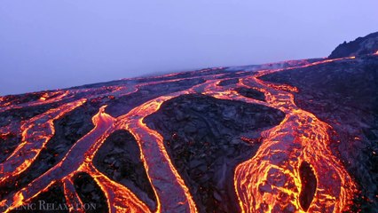 Volcano _ Lava 4K - Scenic Relaxation Film With Calming Music