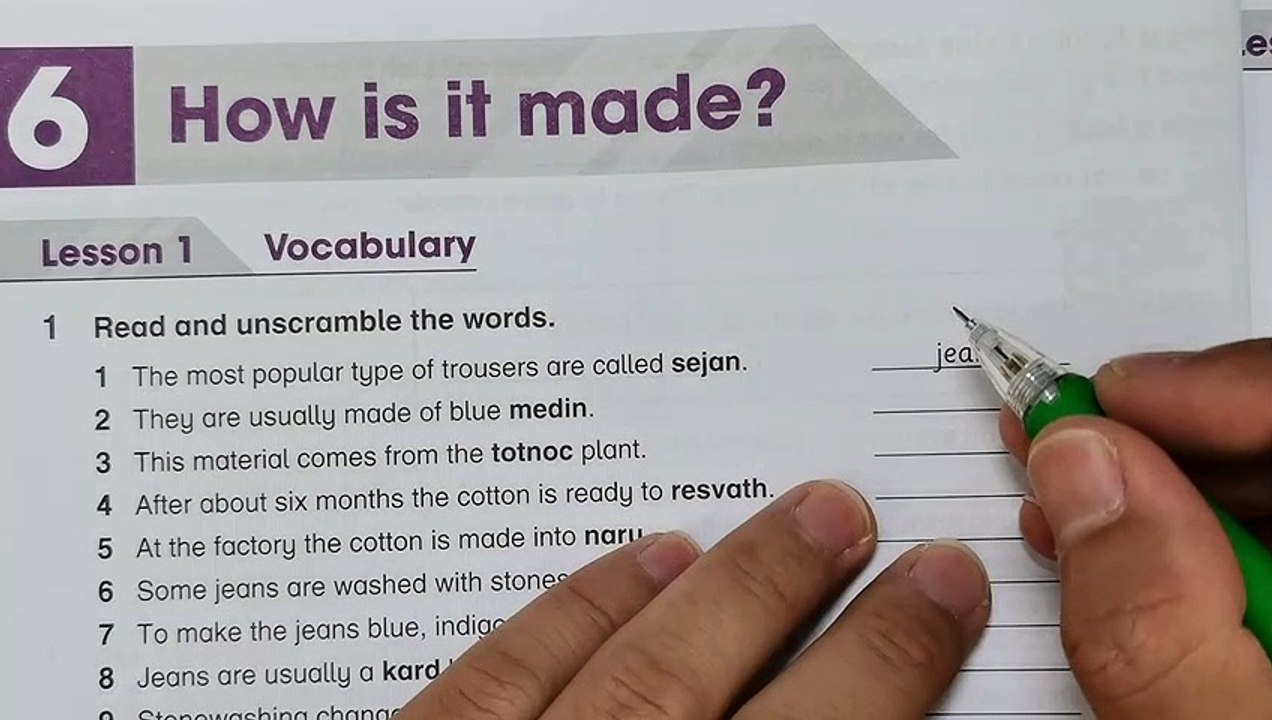 Year 6 Academy Stars Workbook Answer Page 62Unit 6 How is it made? Lesson 1 Vocabulary