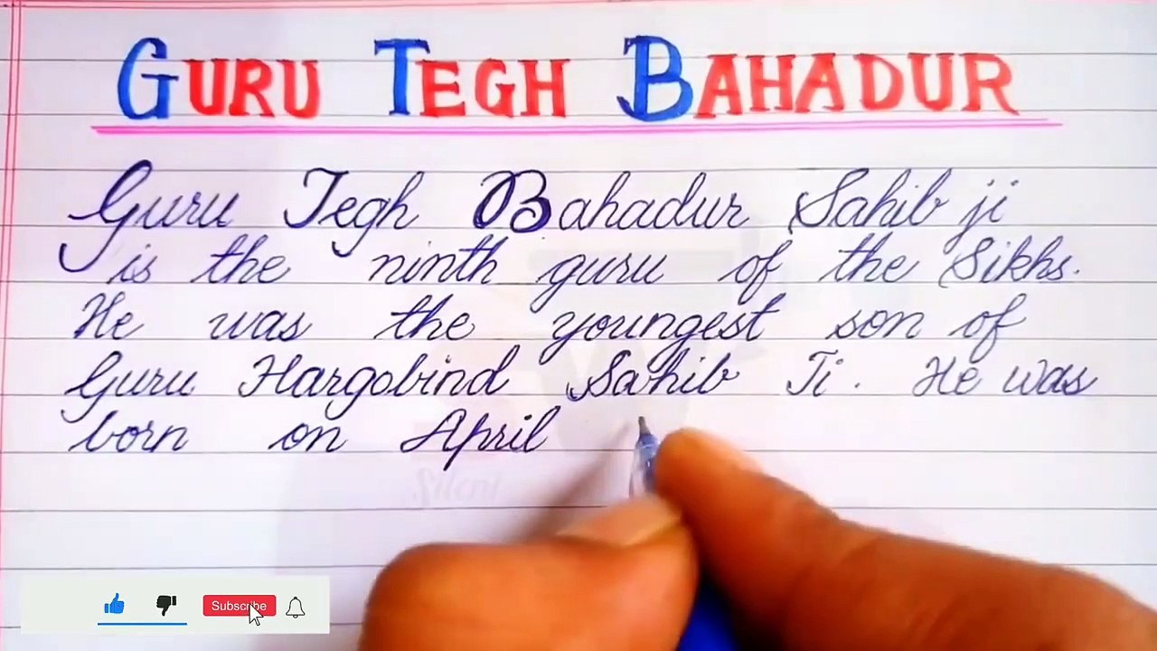Essay on Guru tegh bahadur ji in English_short paragraph on guru tegh bahadur Sahib ji_silent writer