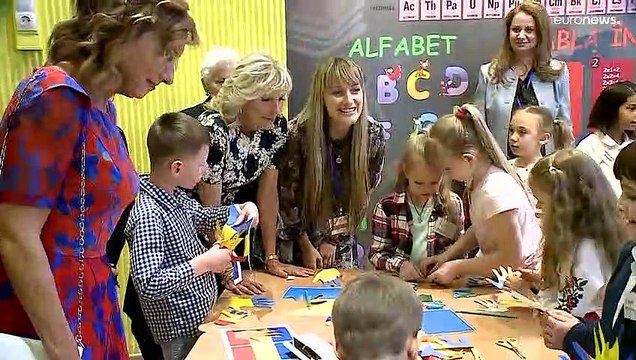 US First Lady Jill Biden visits Ukrainian refugee children