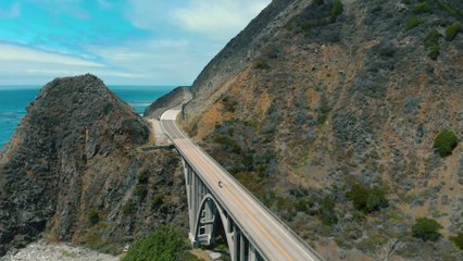 The big creek bridge connecting highway 1 on the california coast