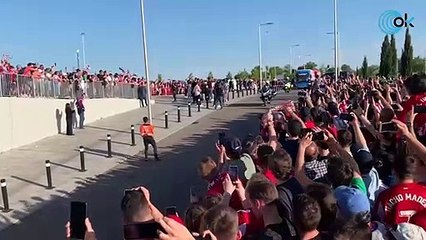 Llegada del Atlético de Madrid al Metropolitano