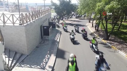 400 motosikletli Marmara kıyısında çevre temizliği için gaza bastı
