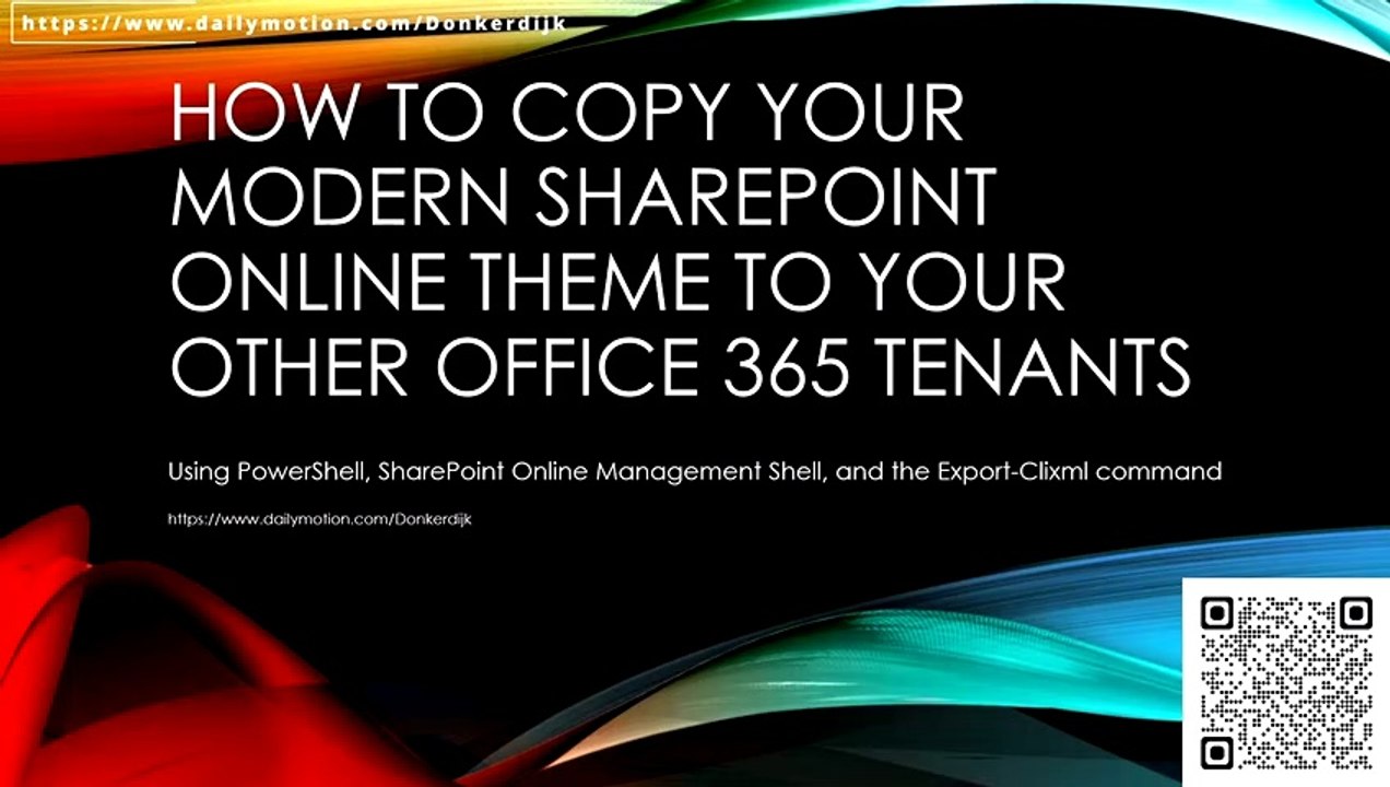 How to copy your modern SharePoint Online theme to your other Office 365 tenants