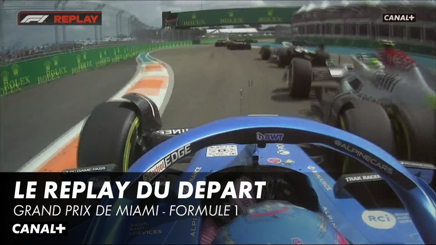 Le replay du départ avec le contact entre Hamilton et Alonso ! - Grand Prix  de Miami - F1 - Vidéo Dailymotion