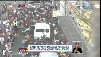 Ilang botante, maagang pumila sa Pres. Corazon Aquino Elem. School | Eleksyon 2022