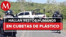 Hallan restos humanos en cubetas en Papantla, Veracruz