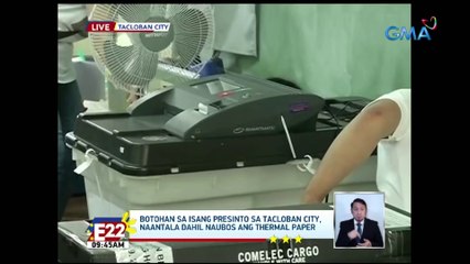 Botohan sa isang presinto sa Tacloban City, naantala dahil naubos ang thermal paper | Eleksyon 2022