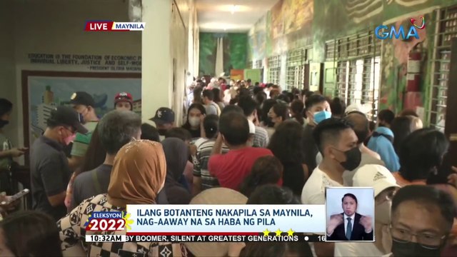 Ilang botanteng nakapila sa Maynila, nag-aaway na sa haba ng pila | Eleksyon 2022