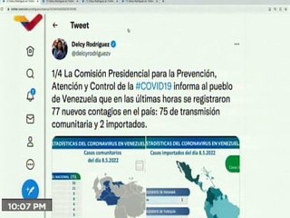 COVID-19 | Venezuela registró 75 casos de transmisión comunitaria, 2 importados y 515.907 recuperados