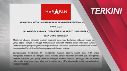 [TERKINI] JKPPH gesa KPM tangani isu warden asrama dan beban guru