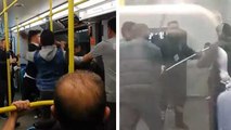 Bursa’da metroda kavga anları kamerada