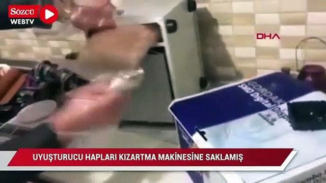 Uyuşturucu hapları kızartma makinesine saklamış!