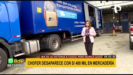 Empresario perdió rastro del GPS: su chofer desaparece con 400 mil soles en mercadería